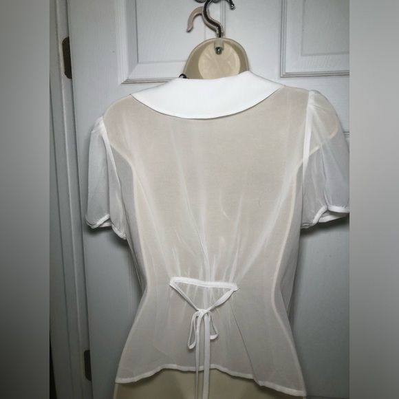 NWT Current mood SHEER BLOUSE CHIFFON TOP size medium - Picture 4 of 6